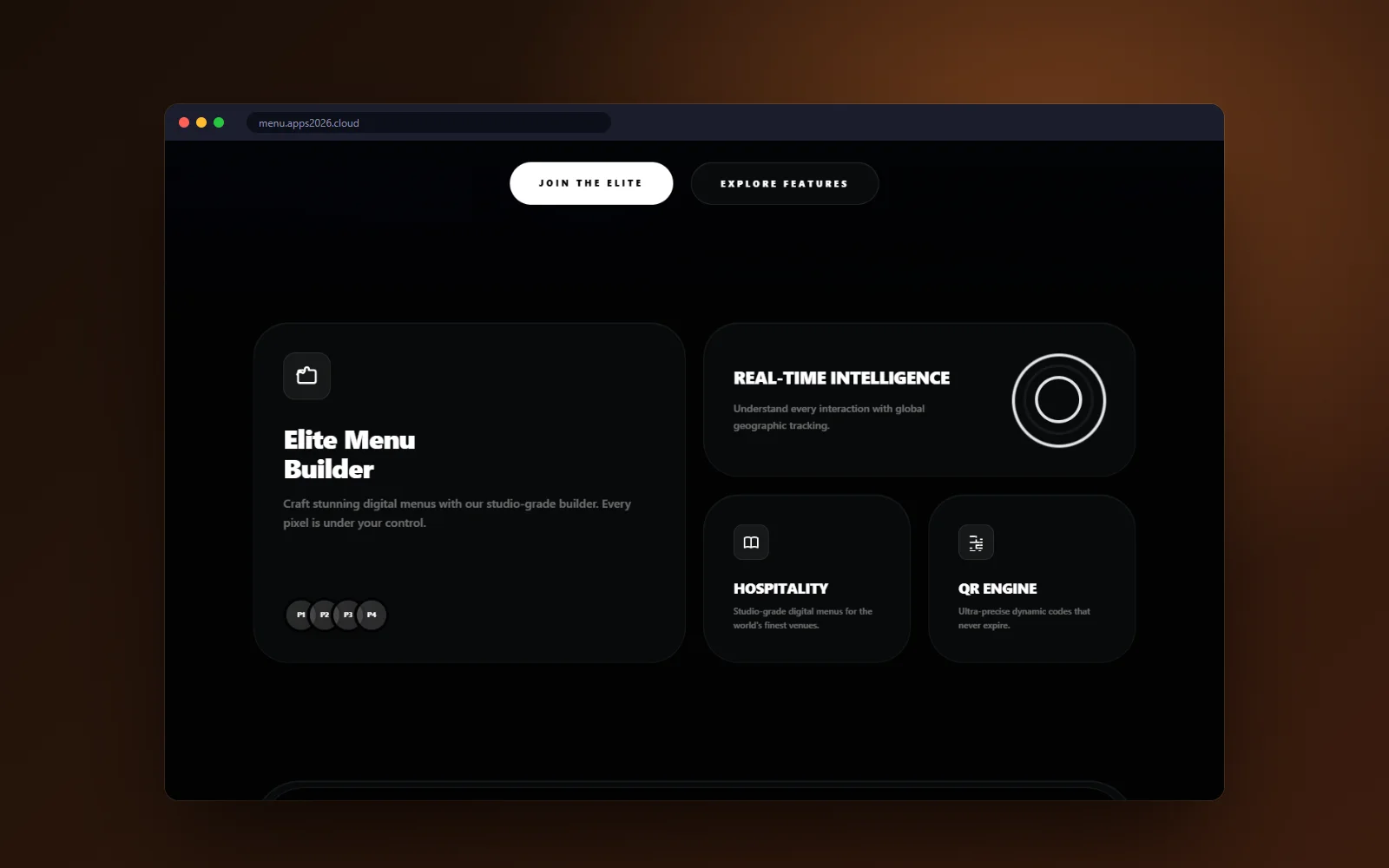 منشئ القوائم والتحليلات ومحرك QR في Q-Menu